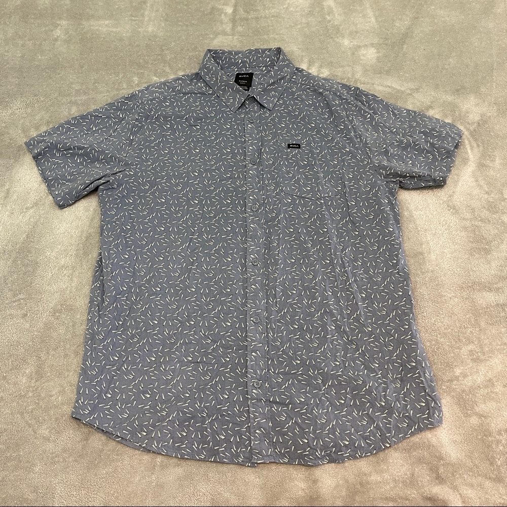 RVCA Shirt Mens XL Multi-Color Short Sleeve Slim Fit Casual